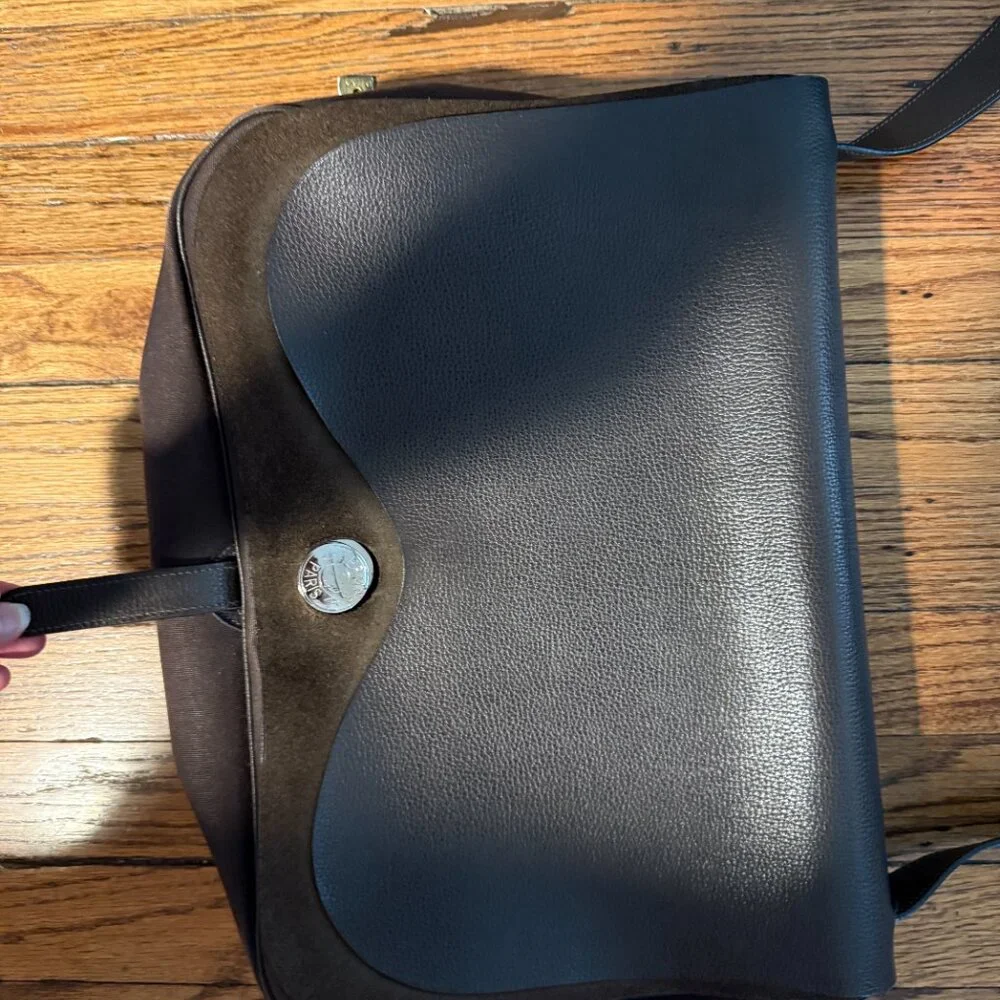 hermes colorado brown messenger briefcase laptop blokecore travel bag